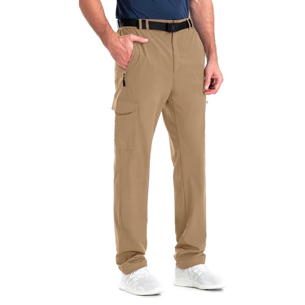 Clothin Khaki Tan Lightweight Breathable Hiking Cargo Pull-On Pants Size Medium